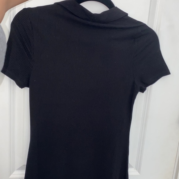 NWT Black collard ribbed body con dress - Picture 5 of 5